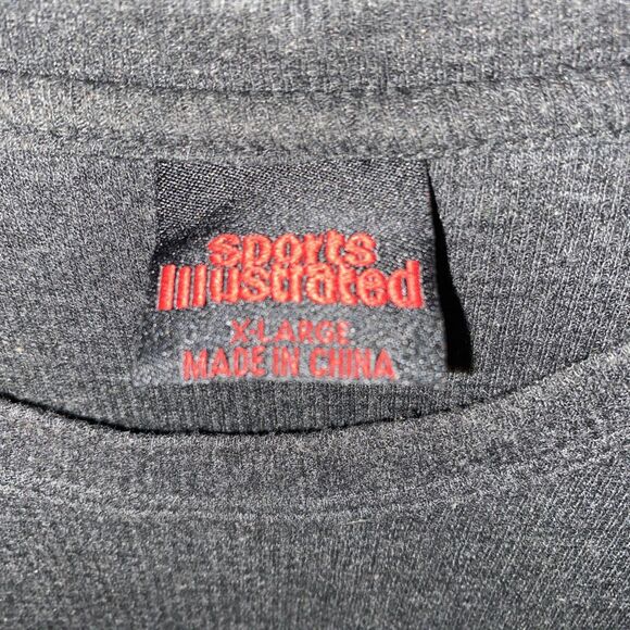 Sports Illustrated Sweater Mens XL Long Sleeve Vintage Charcoal Black - Picture 2 of 7